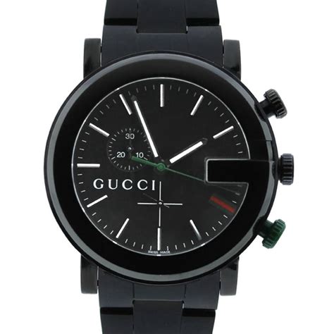 gucci black chrome watch mens|Gucci wrist watch for men.